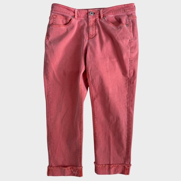 J. Jill Denim Authentic Fit Cropped Denim 8R Jeans Orange Peach Pink - Picture 3 of 9
